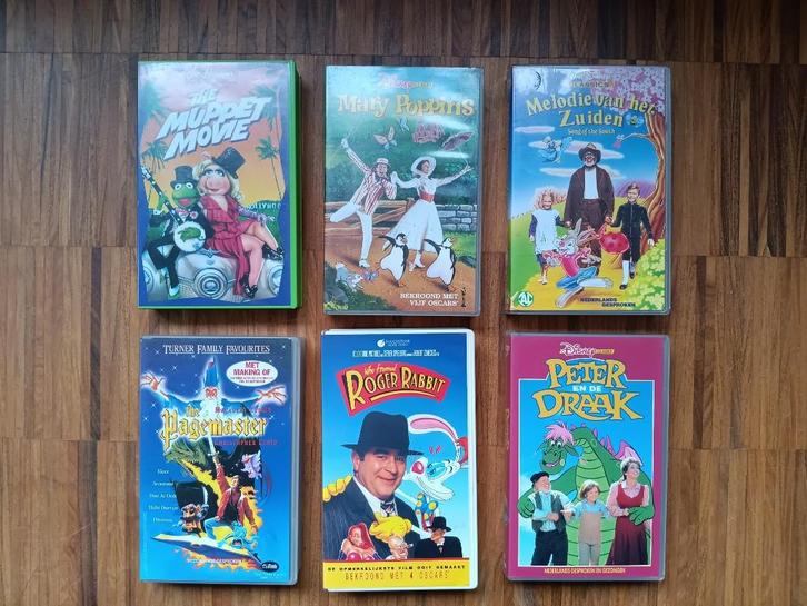 Set van 6 VHS films met tekenfilmpersonages, Cd's en Dvd's, VHS | Film, Zo goed als nieuw, Overige genres, Alle leeftijden, Ophalen of Verzenden