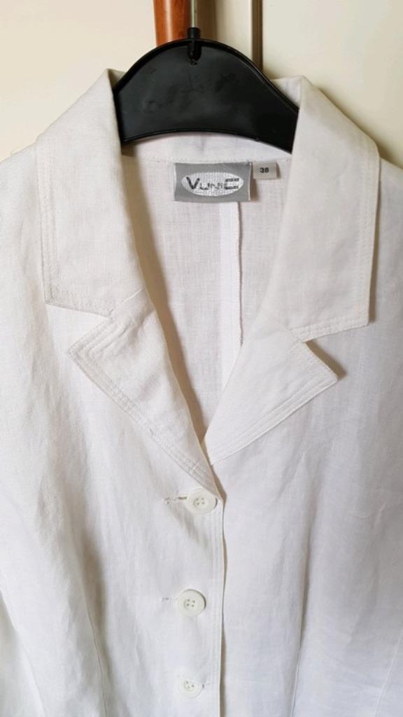 Vestje van 100% linnen - wit, Kleding | Dames, Truien en Vesten, Nieuw, Maat 38/40 (M), Wit, Ophalen of Verzenden