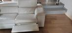 Hoekzetel wit leder 3,70mx2,80mx0,8m, Enlèvement, Utilisé, Cuir, Modern