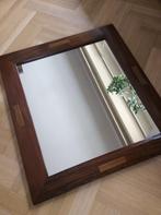 Spiegel ,teak en bamboo inzet, Minder dan 100 cm, Rechthoekig, Ophalen of Verzenden, Zo goed als nieuw