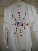 Pull blanc drapeau américain - 100% coton, Taille 38/40 (M), Enlèvement ou Envoi, Blanc