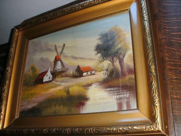 *2 Mooie gesigneerde schilderijen (1960) met prachtige kader, Antiek en Kunst, Kunst | Schilderijen | Klassiek, Ophalen of Verzenden