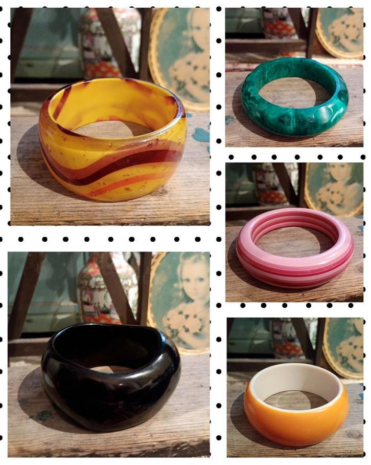Prachtige vintage bakeliet armbanden vanaf 25 euro GETEST !, Handtassen en Accessoires, Armbanden, Zo goed als nieuw, Zwart, Ophalen of Verzenden