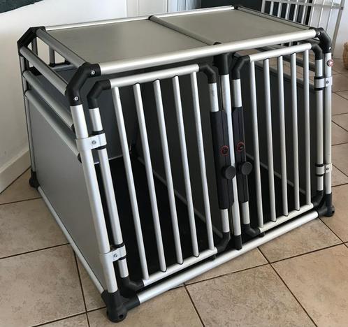 Dubbele "Zwitserse" autobench te koop, Animaux & Accessoires, Caisses pour chiens, Utilisé, Enlèvement