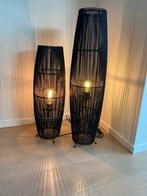 Set 2 gezellige zwarte vloerlampen, Huis en Inrichting, Lampen | Vloerlampen, Ophalen, Kunststof, 100 tot 150 cm, Zo goed als nieuw