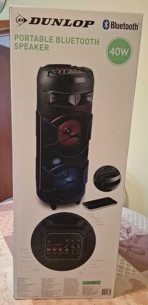 Bluetooth speaker met FM radio  40 W Dunlop, Overige typen, Nieuw, Minder dan 60 watt, Ophalen