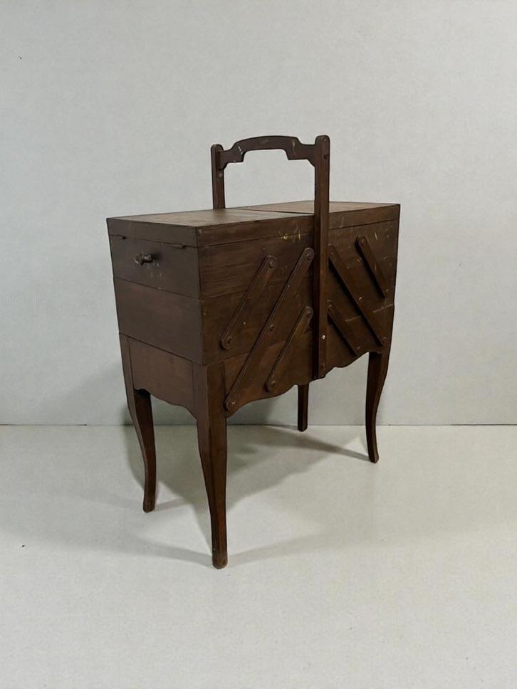 vintage houten naaikist / opbergkist / materiaalkist, Antiek en Kunst, Curiosa en Brocante, Ophalen of Verzenden