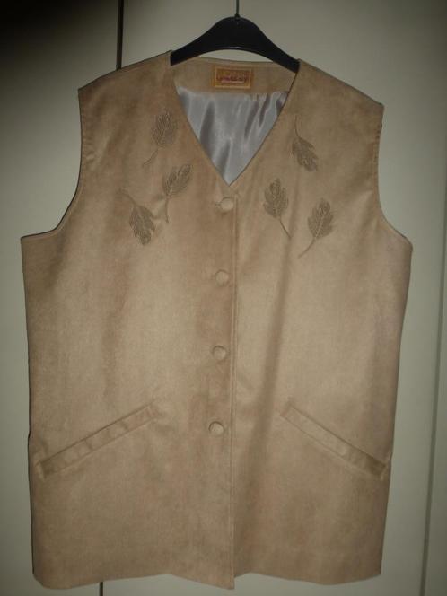 Mooi nieuw, mouwloos jack van perzikleer T50/52, Kleding | Dames, Bodywarmers, Nieuw, Maat 46/48 (XL) of groter, Bruin, Ophalen of Verzenden