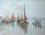 Jean COENRAETS. aquarel. Marine. Impressionisme, Antiek en Kunst, Ophalen of Verzenden