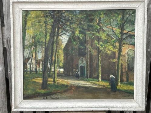 Mechelaere begijnhof Brugge olie op doek, Antiek en Kunst, Kunst | Schilderijen | Klassiek, Ophalen