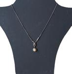 zilveren parelhanger met halsketting, Enlèvement ou Envoi, Avec pendentif, Be, Argent