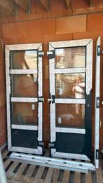 Dubbele deur 150 x 200 pvc dubbel glas antraciet buiten/ wit, Doe-het-zelf en Bouw, Raamkozijnen en Schuifdeuren, Ophalen, Zo goed als nieuw