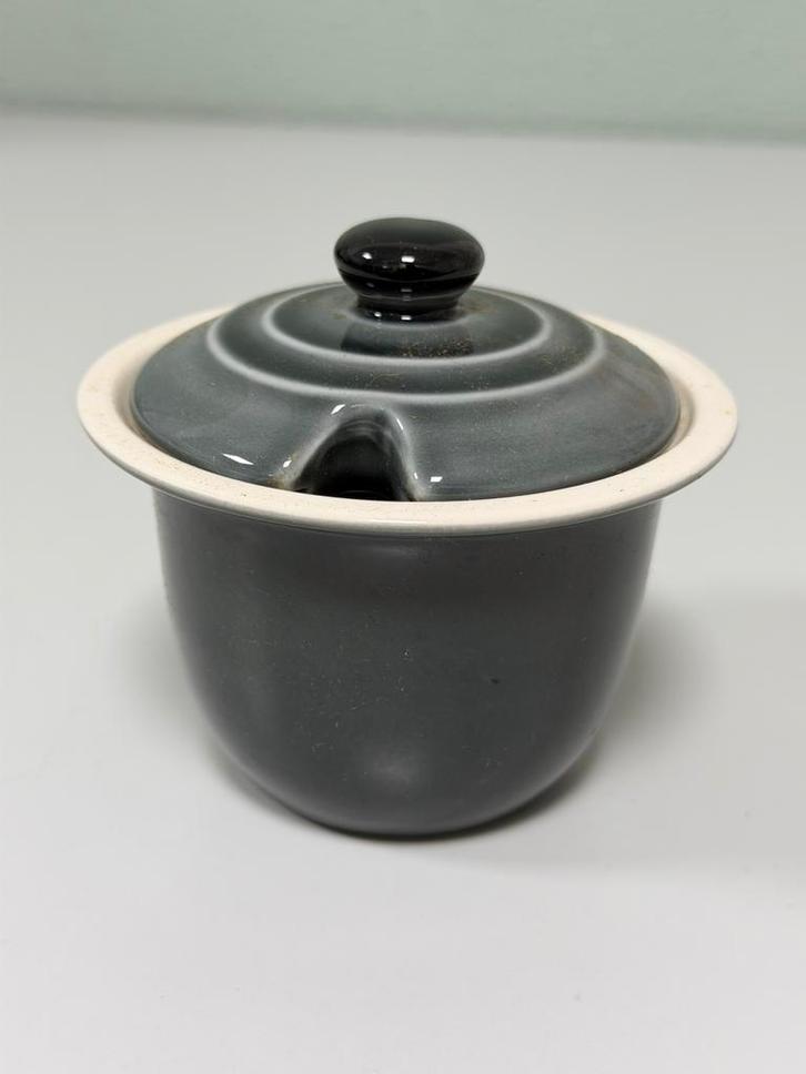 Vintage Keramisch Potje Deksel Glazuur Suiker Jam Honing Pot, Antiek en Kunst, Antiek | Servies los, Ophalen of Verzenden