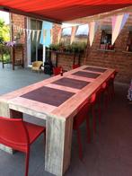 Steigerhout tafels met chinese natuurstenen gratis levering, Ophalen of Verzenden