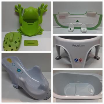 Lot bain bébé : baignoire,siège,anneau, réducteur, rangement beschikbaar voor biedingen