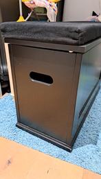 Zwarte opbergkist zitbankje met kussen op wieltjes Ikea, Enlèvement