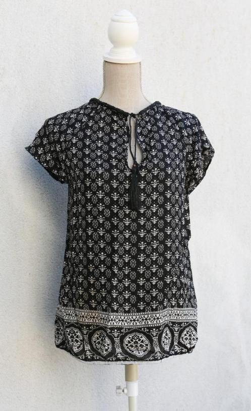 Mooie zwart-witte blouse maat L, Kleding | Dames, Blouses en Tunieken, Zo goed als nieuw, Maat 38/40 (M), Zwart, Ophalen of Verzenden