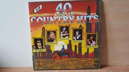 40 GOLDEN COUNTRY HITS (2 LP’s), CD & DVD, Vinyles | Country & Western, Comme neuf, 10 pouces, Envoi