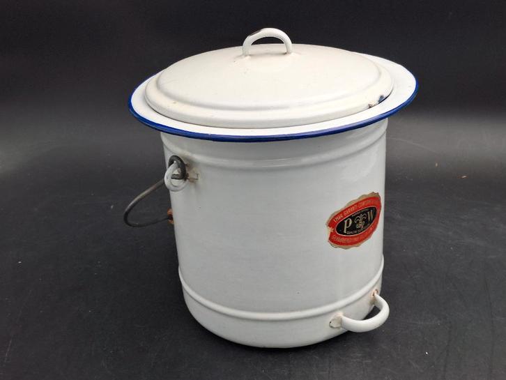 oude witte email kindernachtemmer, begin 1900, Antiquités & Art, Curiosités & Brocante, Enlèvement ou Envoi