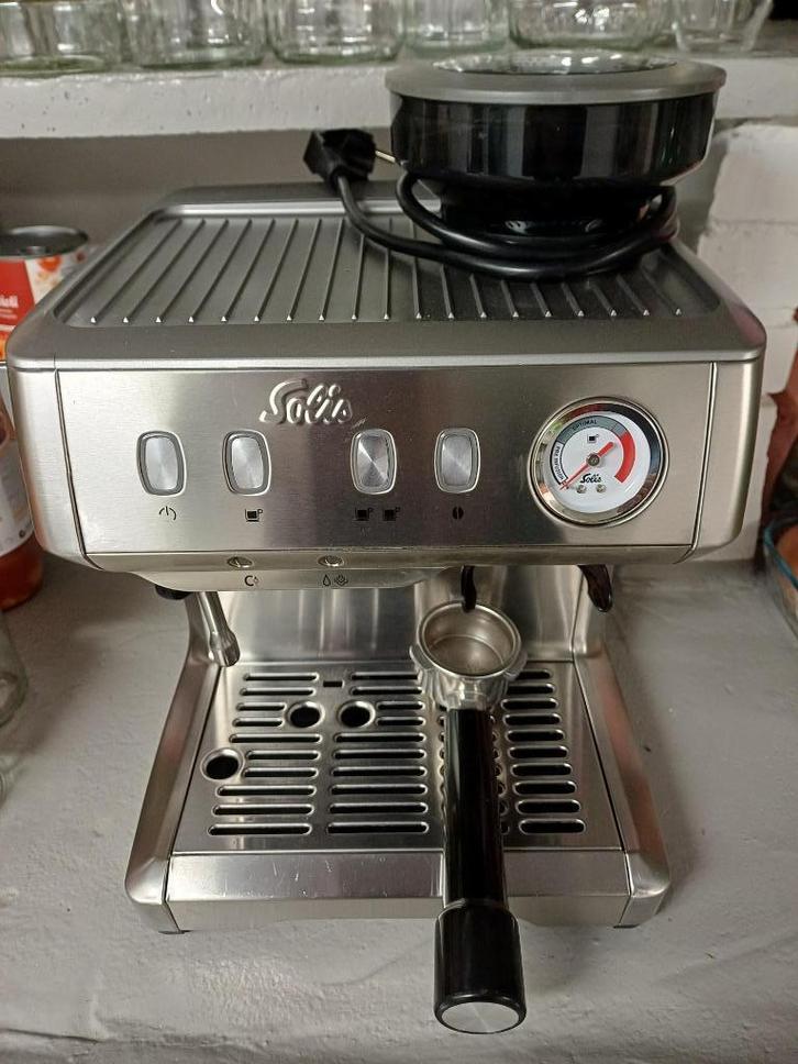 Solis Grind & Infuse compact inox Espressomachine, Elektronische apparatuur, Koffiezetapparaten, Zo goed als nieuw, Koffiebonen
