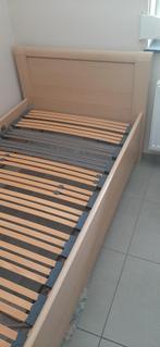 Eénpersoonsbed met lattenbodem, Ophalen, 100 cm, Eenpersoons, Bruin