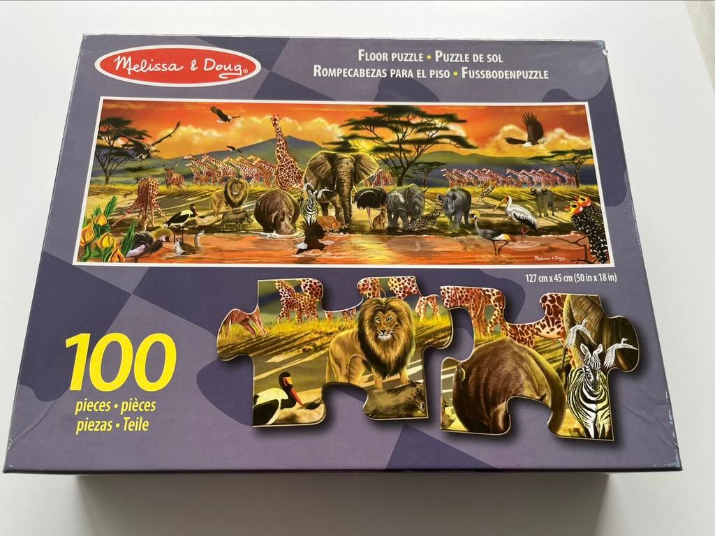 Grote vloerpuzzel Safari 100 stuks, Ophalen of Verzenden, Meer dan 50 stukjes, Zo goed als nieuw