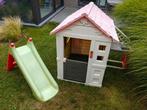 Speelhuis Smoby + glijbaan, werkende deurbel, keukentje, wip, Kinderen en Baby's, Speelgoed | Buiten | Speelhuisjes, Ophalen, Gebruikt