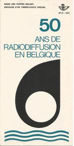 FDC 21/1973 BELGIQUE 26-11-73 50 Ans Radio Belge 4 Fr (FR), Timbres & Monnaies, Autre, Avec timbre, Affranchi, Oblitéré