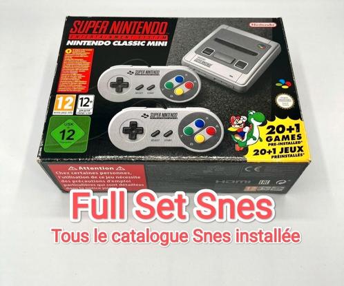 Volledige installatie van de Super Nintendo SNES Mini, Games en Spelcomputers, Spelcomputers | Nintendo Super NES, Zo goed als nieuw