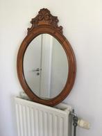 Antieke ovalen spiegel met houten rand, Ovale, Moins de 50 cm, Enlèvement, Moins de 100 cm
