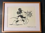 Prachtige Mickey Mouse tekeningen in houten kader, Antiek en Kunst, Ophalen of Verzenden