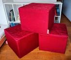 3 poufs Fatboy "Avenue First parc Ottoman" rouges/bordeaux, Maison & Meubles, Canapés | Repose-pieds & Poufs, Tissus, Enlèvement ou Envoi