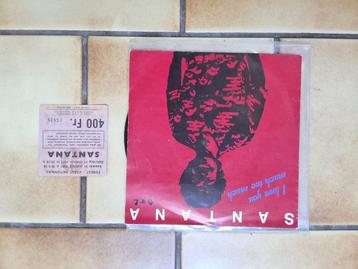 Ancien 45 tours de Santana plus billet d’entrée du concert, CD & DVD, Enlèvement ou Envoi