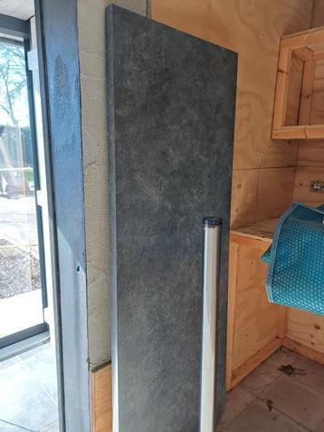 Statafel (bartafel), 170 X 60 X 4cm, antraciet, inox poot. beschikbaar voor biedingen