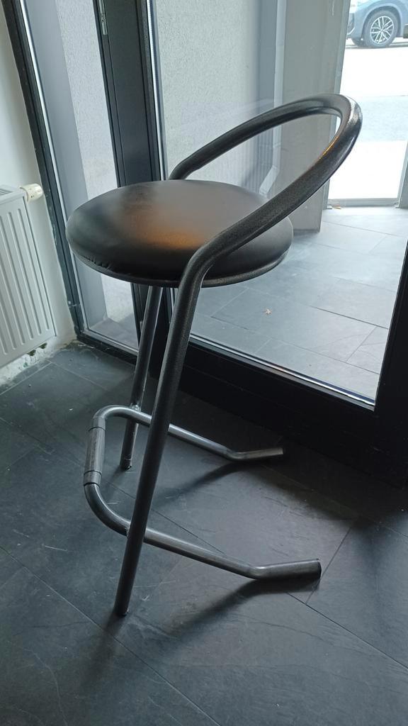 6 Zwarte barkrukken van imitatieleer, Huis en Inrichting, Stoelen, Leer, Zwart, Ophalen