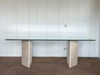 Vintage design travertine eetkamertafel, ca 1980’s, Enlèvement