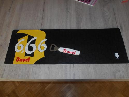 toogmat duvel 6,66 en flesopener duvel, Verzamelen, Biermerken, Zo goed als nieuw, Overige typen, Duvel, Ophalen of Verzenden