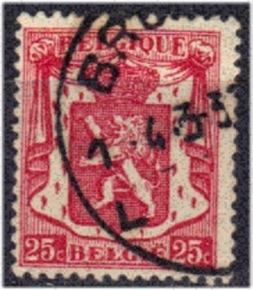 Belgie 1935 - Yvert/OBP 423 - Klein staatswapen 25 c. (ST), Timbres & Monnaies, Timbres | Europe | Belgique, Affranchi, Envoi