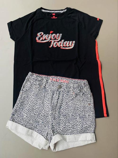 Ensemble short + t-shirt léopard noir WE fashion 164, Enfants & Bébés, Vêtements enfant | Taille 164, Comme neuf, Fille, Ensemble