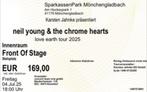 2x front of stage Tickets Neil Young Mönchengladbach 4 juli, Tickets en Kaartjes, Concerten | Overige, Twee personen, Juli