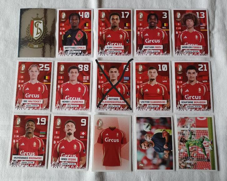 14 stickers Standard de Liège Pro league 2024-2025, Hobby en Vrije tijd, Stickers en Plaatjes, Zo goed als nieuw, Meerdere stickers