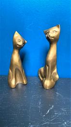 Lot de 2 anciens chats en laiton, Antiquités & Art, Enlèvement