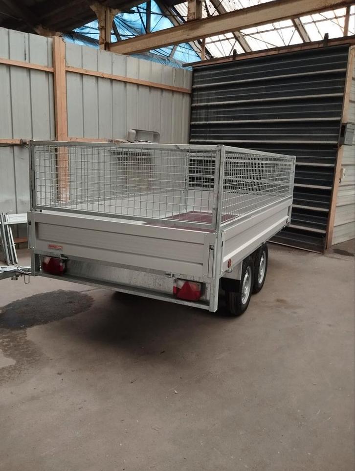 Remorque NEUVE doubles essieux 3m 1m50 avec rehausses grilla, Auto diversen, Aanhangers en Bagagewagens, Ophalen
