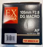 SIGMA EX 105mm F2.8 DG MACRO Minolta, Ophalen, Nieuw, Macrolens