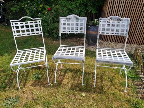 Metalen tuinstoelen Manutti design Versailles wit 3 stuks, Tuin en Terras, Tuinstoelen, Nieuw, Metaal, Ophalen