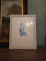 gesigneerde aquarel , Antiquités & Art, Art | Dessins & Photographie, Enlèvement ou Envoi