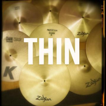pre-owned Zildjian THIN Rides, Crashes & Hi-Hats beschikbaar voor biedingen