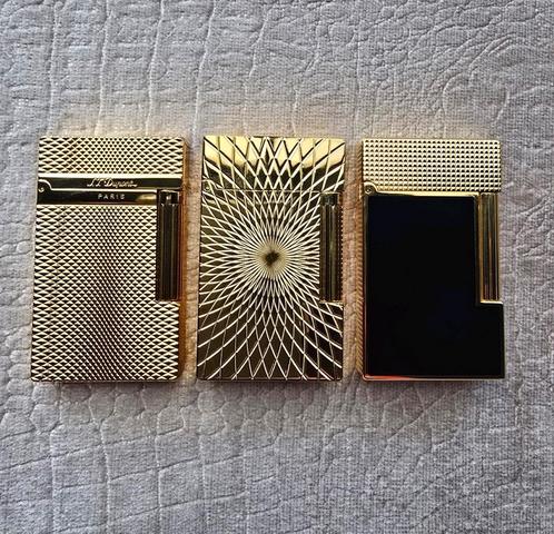 3x Prachtige S.T. Dupont Aanstekers Goud Laque Ligne 2, Verzamelen, Rookartikelen, Aanstekers en Luciferdoosjes, Nieuw, Ophalen of Verzenden