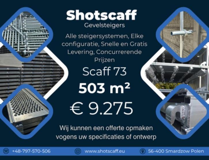 Gegalvaniseerde stalen steiger | 503 m² | Topprijs, Doe-het-zelf en Bouw, Steigers, Nieuw, Gevelsteiger, 5 meter of hoger, Verzenden