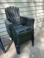 8 loungestoelen antraciet, Tuin en Terras, Tuinstoelen, Ophalen, Zo goed als nieuw, Kunststof, Stapelbaar